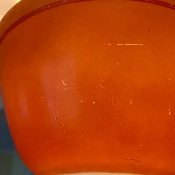 Vintage 1970s HTF Pyrex Earth Tones 400 CRS Burnt Orange/Rust 401-1 1/2 Pt Bowl - Picture 11 of 13